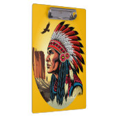 Indianischer Chef der wilden Landschaft Sunset Klemmbrett (Rechts)