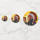 Indianischer Chef der wilden Landschaft Sunset Konfetti (Vorderseiten)