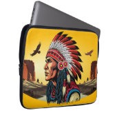 Indianischer Chef der wilden Landschaft Sunset Laptopschutzhülle (Vorne Rechts)