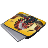 Indianischer Chef der wilden Landschaft Sunset Laptopschutzhülle (Vorne Knopf)