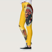 Indianischer Chef der wilden Landschaft Sunset Leggings (Links)