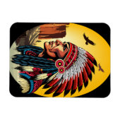 Indianischer Chef der wilden Landschaft Sunset Magnet (Horizontal)