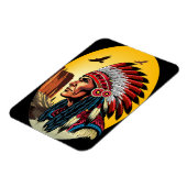 Indianischer Chef der wilden Landschaft Sunset Magnet (Linke Seite)