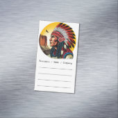 Indianischer Chef der wilden Landschaft Sunset Magnetische Visitenkarte (Beispiel)