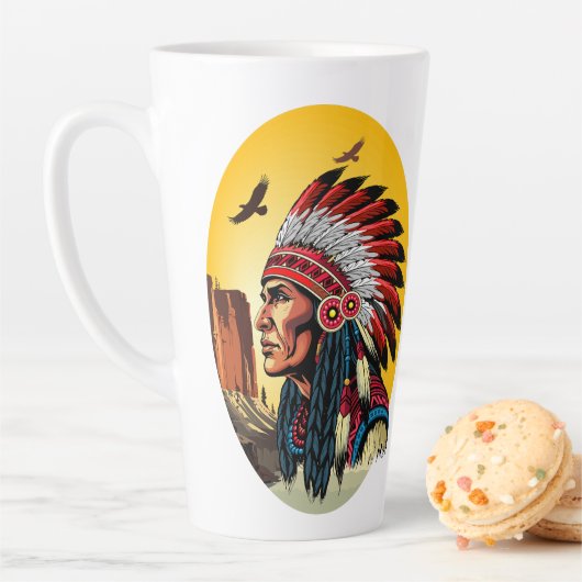 Indianischer Chef der wilden Landschaft Sunset Milchtasse (Beispiel)