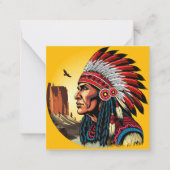 Indianischer Chef der wilden Landschaft Sunset Mitteilungskarte (Vorderseite)