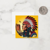 Indianischer Chef der wilden Landschaft Sunset Mitteilungskarte (Vorderseite/Rückseite Beispiel)