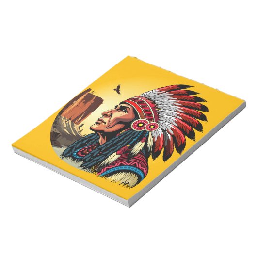 Indianischer Chef der wilden Landschaft Sunset Notizblock (Rotiert)