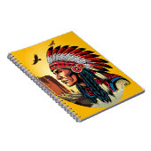 Indianischer Chef der wilden Landschaft Sunset Notizblock (Rechte Seite)