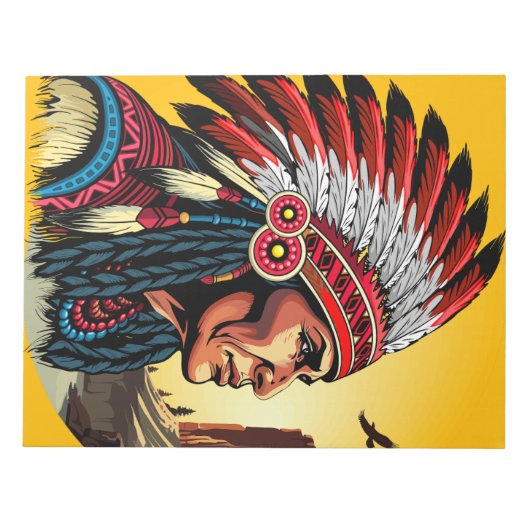 Indianischer Chef der wilden Landschaft Sunset Notizblock (Vorderseite)