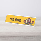 Indianischer Chef der wilden Landschaft Sunset Pen Schreibtischnamensplakette (Vorderseite )