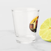 Indianischer Chef der wilden Landschaft Sunset Schnapsglas (Links)