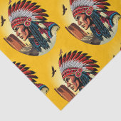 Indianischer Chef der wilden Landschaft Sunset Seidenpapier (Detail)