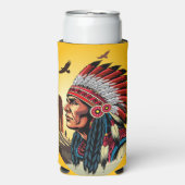 Indianischer Chef der wilden Landschaft Sunset Selters Dosenkühler (Seltzer Vorderseite)