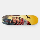 Indianischer Chef der wilden Landschaft Sunset Skateboard (Horizontal)