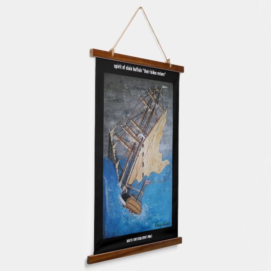 Indianischer Geist Wandteppich Mit Holzrahmen (Gewinkelt)