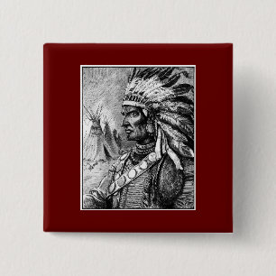 Indianischer Häuptling Button