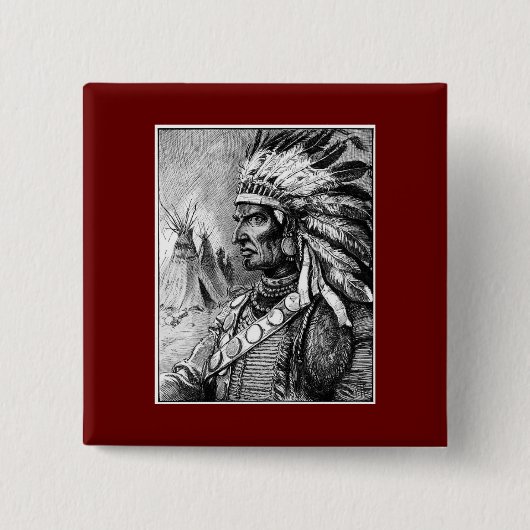 Indianischer Häuptling Button (Vorderseite)