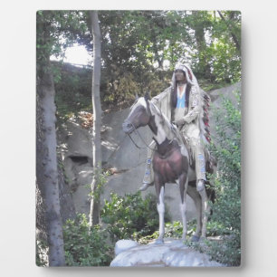 Indianischer Häuptling mit Pferd Fotoplatte