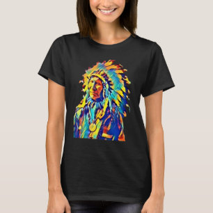 Indianischer Häuptling Red Cloud Farbiger T-Shirt