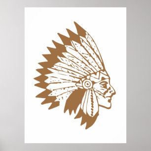 Indianischer Häuptling Vintage Boho Indianer Apach Poster