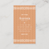 Indianischer Hüttenstil Boho Monogram Telefonnummerkarte (Rückseite)