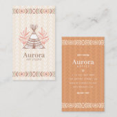 Indianischer Hüttenstil Boho Monogram Telefonnummerkarte (Vorne/Hinten)