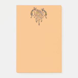 Indianischer Kokopelli-Wal-Traumfänger 2 Post-it Klebezettel