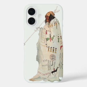 Indianischer Krieger mit Pfeife Porträt von Karl B iPhone 16 Hülle