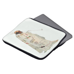 Indianischer Krieger mit Pfeife, Porträt von Karl  Laptopschutzhülle