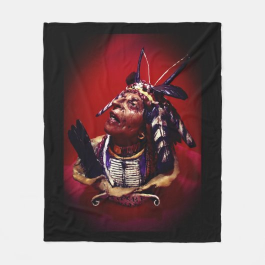Indianischer "Medizinmann" Fleecedecke (Vorderseite)