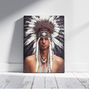 Indianischer Ojibwe-Leinwanddruck Leinwanddruck