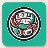 Indianischer Red Black Graphter Otter Lachs Getränkeuntersetzer (Vorderseite)