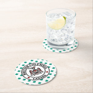 Indianischer Roter Schwarzer Kaigani Thunderbird Runder Pappuntersetzer