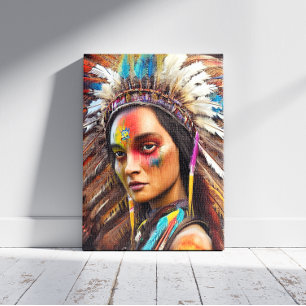 Indianischer Sioux-Leinwanddruck Leinwanddruck