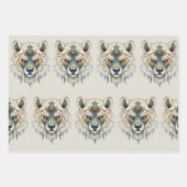 Indianischer Spiritueller Wolf Geschenkpapier Set (Vorderseite 2)