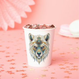 Indianischer Spiritueller Wolf Pappbecher