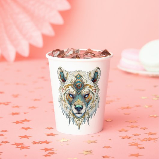 Indianischer Spiritueller Wolf Pappbecher (Insitu)