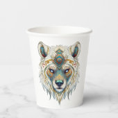 Indianischer Spiritueller Wolf Pappbecher (Rückseite)