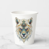 Indianischer Spiritueller Wolf Pappbecher (Vorderseite)