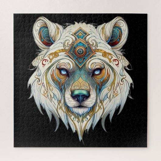 Indianischer Spiritueller Wolf Puzzle (Vertikal)