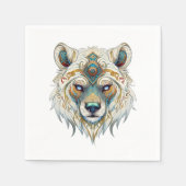 Indianischer Spiritueller Wolf Serviette (Vorderseite)