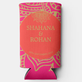 Indianischer Stil Rosa Orange Gold Moderne Hochzei Selters Dosenkühler