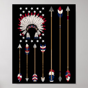Indianischer Ureinwohner 4. Juli Indigene Amerikan Poster