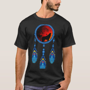 Indianisches amerikanisches Howling Wolf Dream Cat T-Shirt