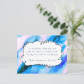 Indianisches amerikanisches Sprichwort Inspiration Postkarte (Stehend Vorderseite)