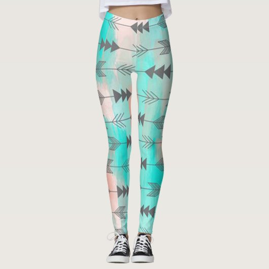 Indianisches Arrow-Muster Leggings (Vorderseite)