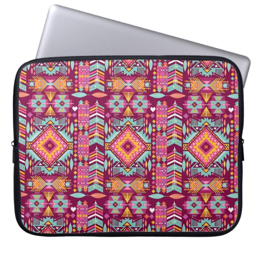 Indianisches Aztekenmuster Laptopschutzhülle (Vorderseite)
