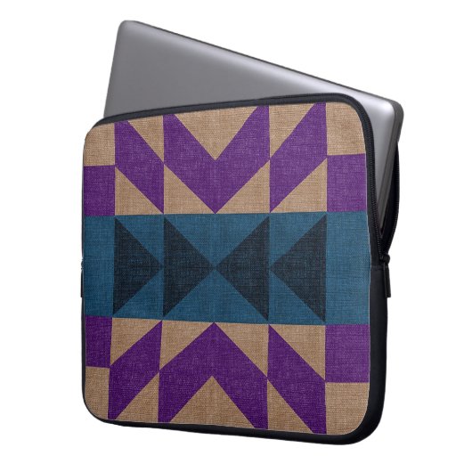 Indianisches Aztekenmuster Laptopschutzhülle (Vorderseite Links)