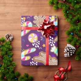 Indianisches Gingerbread-Cookie-Geschenkpapier Geschenkpapier